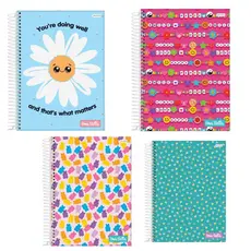 Kit 4 Caderno Stella Universitário Feminino 1 Matéria Capa Dura 80 Folhas Jandaia