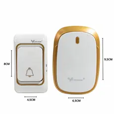 Campainha sem fio de longo alcance | Sinal de até 100 metros Disponível nas cores branco dourado