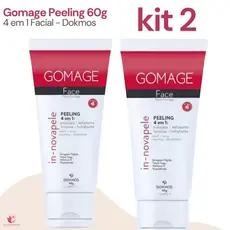 Kit 2 Gomage Peeling Facial 4 em 1 Dokmos 60g  Esfoliante  Limpeza  Hidratação  Clareador com Vitamina E