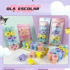 KIT COM 3/10/20/30 CARIMBOS COLORIDOS STAMP/ PAPELARIA FOFA