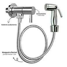 Ducha Higiênica Cromada ABS com Registro Resistente, Leve e Fácil de Instalar