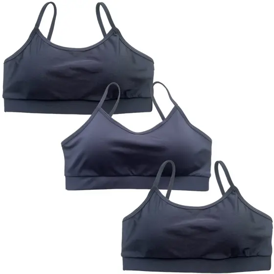 Kit 3 Top Feminino Academia Bojo Removível Top Poliamida Alças Finas Top Fitness Musculação