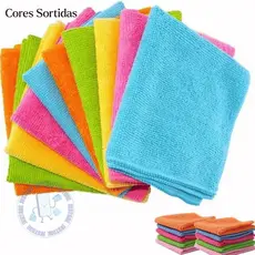 Kit Panos de Microfibra para Limpeza Super Absorventes Cores Variadas