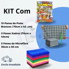 Kit 20 Panos Domésticos Panos de Prato Panos de Chão e Microfibra Qualidade Praticidade e Economia