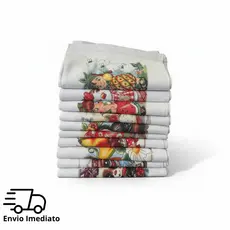 Kit Até 30 Panos de Prato Algodão Grandes Estampas Variadas Alta Absorção Ideais para Cozinha