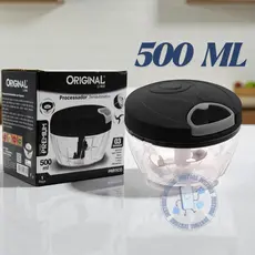 Processador Triturador Moedor De Alimentos Manual  Alho Cebola Legumes 500ml Ideal Para Cozinha
