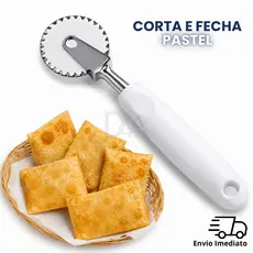 Kit 2 ou 1 Carretilha Corta E Fecha Pastel Fechador De Massas Aço Inox Profissional Corta Fecha Ravioli