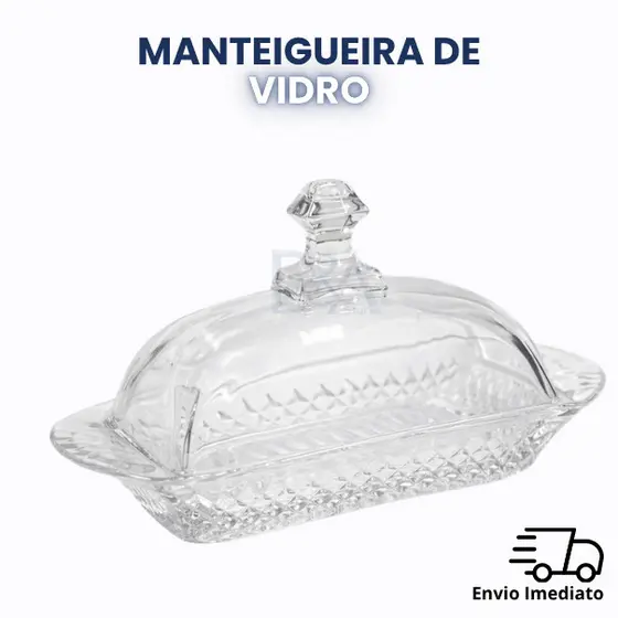 Manteigueira De Vidro Premium Com Tampa Porta Manteiga Elegante E Resistente