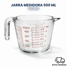 Jarra Medidora 500ml Vidro Resistente Com Alça Copo Medida