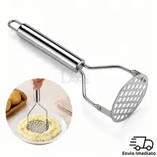 Amassador De Batata Legumes Frutas Inox Manual Espremedor Purê Resistente