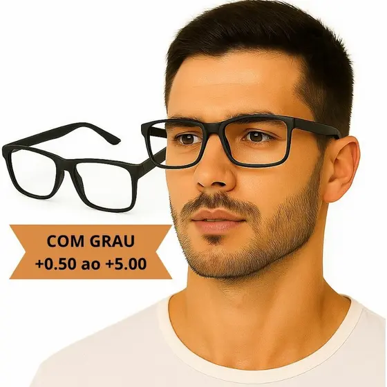 Óculos De Leitura Com Grau Perto Emborrachado Com Lentes Prontas Para Uso  Descanso Unissex Masculino e Femini