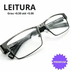 Óculos Para Leitura Metal Aço Com Grau Para Perto Descanso Presbiopia Masculino e Feminina