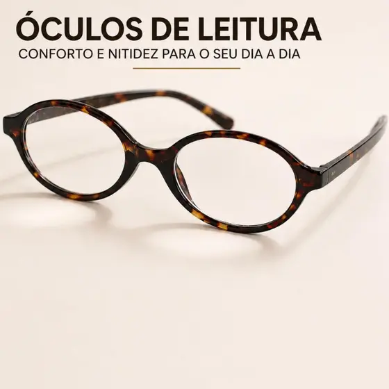 Óculos Grau Oval Leitura Perto Armaçao Luxo Feminina