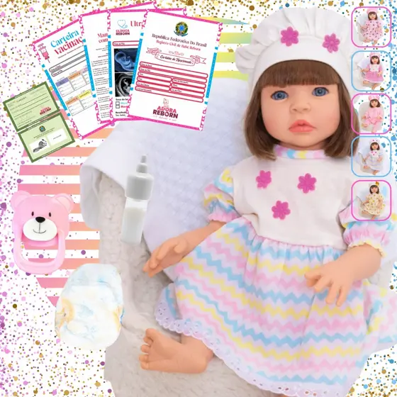 Bebê Reborn Boneca Luxo Realista 100% Silicone Pode dar Banho Envio Imediato