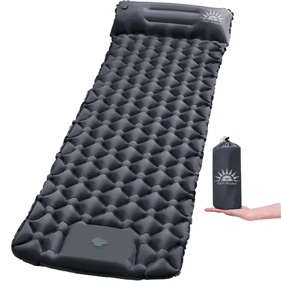 Colchão Inflável Camping 190cm Com Travesseiro Almofada De Viagem,Bomba Embutida NEW HAWAII