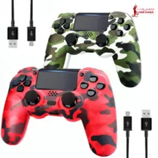 Controle Gamer Sem Fio Design Camuflado Compatível com PS4 e Cabo USB Incluso