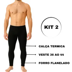 Kit 2 Meia Calça Termica Masculina Forro Flanelado Peluciado Inverno Sem Pé MK