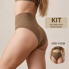 Kit 2/4/6 Calcinha Modeladora Cós Alto Conforto Empina Bumbum Não Marca Comprime A Barriga Pós Parto