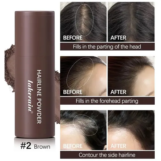 Maquiagem Capilar Correção Falhas Cabelo e Barba Retoque Cabelos Branco - LAKERAIN