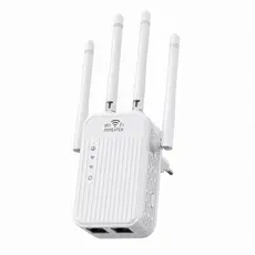 Repetidor Wifi 300Mbps 2.4G Extensor Sinal Amplificador 4 Antenas Longo Alcance WPS Elimina Zonas Mortas Casa Apartament