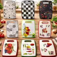 Tábua de Corte Plástica tamanho médio e grande -Decorada – Para Carne, Frutas e Legumes | Tábua de Cozinha Resistente