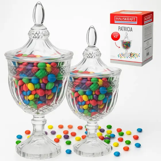 Kit 2 Bomboniere Baleiro Porta Doce Bombons Potiche 24 Cm