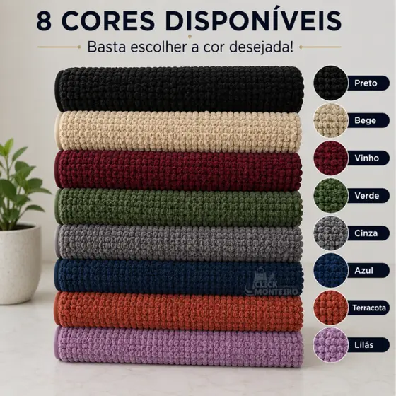 Tapete Bolinha KIT 4 Unidades Microfibra Banheiro 38x58 Antiderrapante Alta Absorção Macio