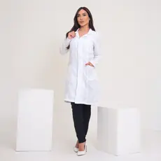 Jaleco Branco Feminino Oxford Avental Dentista Auxiliar de Enfermagem Técnico Uniformes Moda Branca