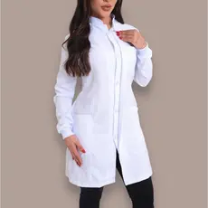 JALECO BRANCO GABARDINE FEMININO LINDO ENFERMAGEM