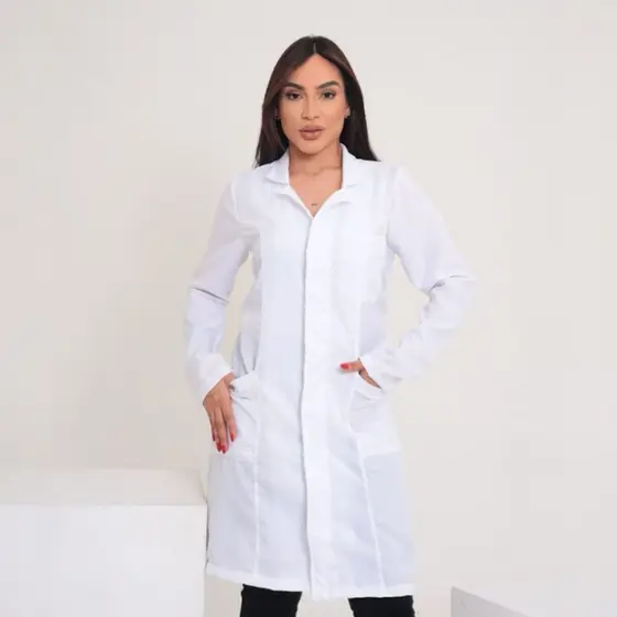 JALECO BRANCO OXFORD COM BOLSOS PARA ENFERMAGEM NAO AMASSA LINDO