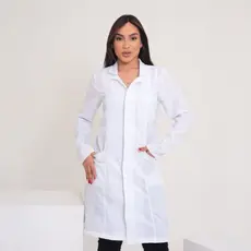 JALECO BRANCO OXFORD COM BOLSOS PARA ENFERMAGEM NAO AMASSA LINDO