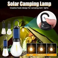 Lâmpada De Emergência solar Com LED Portátil Recarregável  Iluminacao Ajustável  bombom