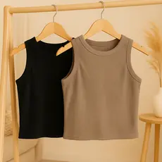 Regata Canelada Tecido Ribana Casual Feminina de Verão Blusinha Fashion