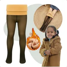 Meia Calça Infantil menina Térmica e fio 80 Forrada Peluciada Translúcida de Lã Super Elástica Slim