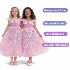 Fantasia de Luxo Sereia Infantil Criança Menina | Vestido Princesa do Mar para Festa e Carnaval