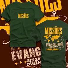 Camiseta Premium Camisa Unissex T-shirt Cristã ''MISSÕES'' Algodão
