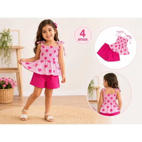 CONJUNTO INFANTIL FLORAL