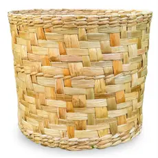 Cachepot N3 de Palha Natural Decorativo para Sala e Varanda Estilo Boho Artesanal 28x28x25