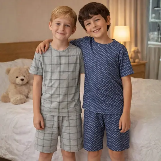 Pijama Infantil Menino Confortável do Tamanho 04 ao 14 Anos | Pijama Infantil Masculino Verão Leve e Fresquinho