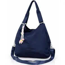 Bolsa Feminina Sacola Grande Nylon Impermeável Transversal Lateral Alça Dupla Casual Academia Trabalho
