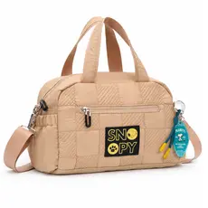 Bolsa de Mão Snoopy Sporty Chic Acolchoada com Chaveiro Exclusivo