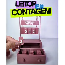Contador Literário 3D – Seu progresso de leitura em destaque