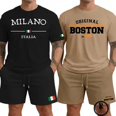 Kit 2 Conjuntos Masculinos Premium | Bermuda + Camiseta | Milano + BostonOrig