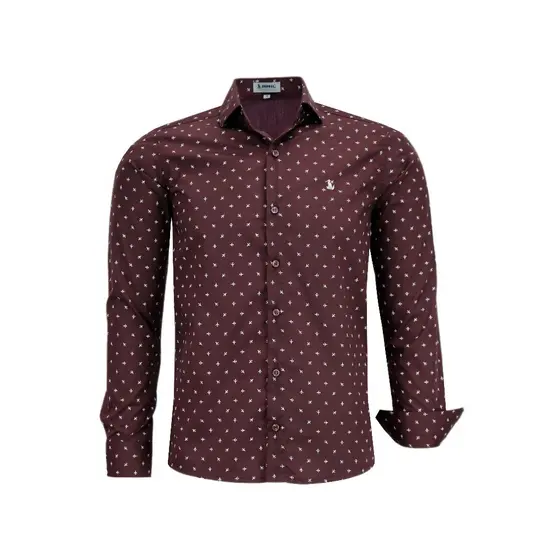 Camisa Estampada Social Manga Longa Amil Comfort Não Amassa 1807