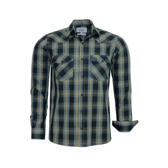 Camisa Xadrez Manga Longa Amil Comfort 2 Bolsos 100% Algodão 1885