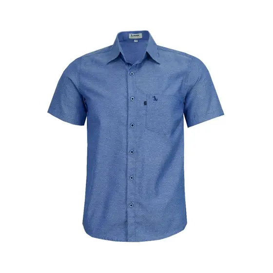 Camisa Social Maquinetado Amil Comfort Com Bolso Passa Fácil 1913