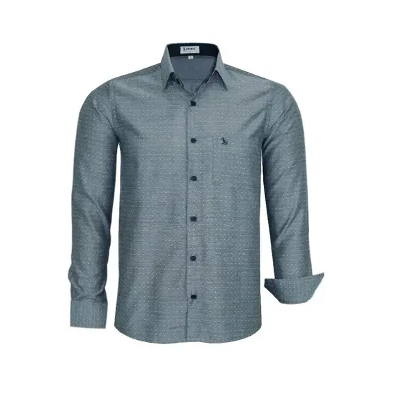 Camisa Social Comfort Amil Manga Longa Com Bolso Tecido Pigmentado 1873