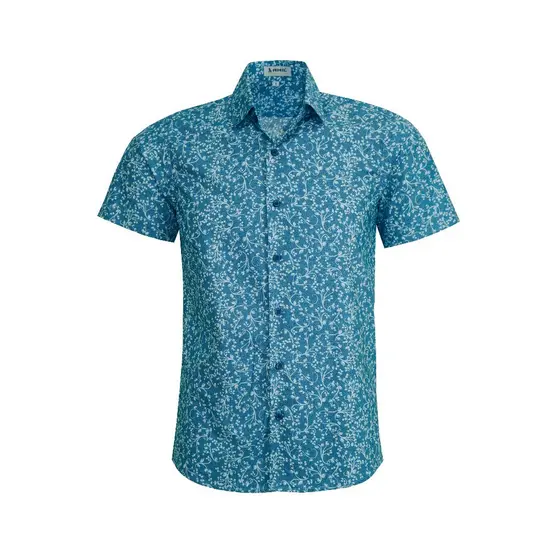 Camisa Social Amil Estampada Manga Curta 100% Algodão 1898