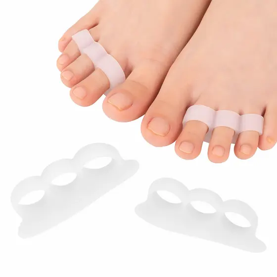 Par Separador Dedo Pé Silicone Calo Joanete Desconforto Corretor de Dedos dos Pés