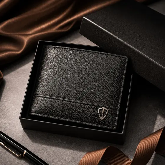 Carteira Masculina Dobrável Couro PU Com Zíper Porta Cartões Porta Documento Compacta Elegante